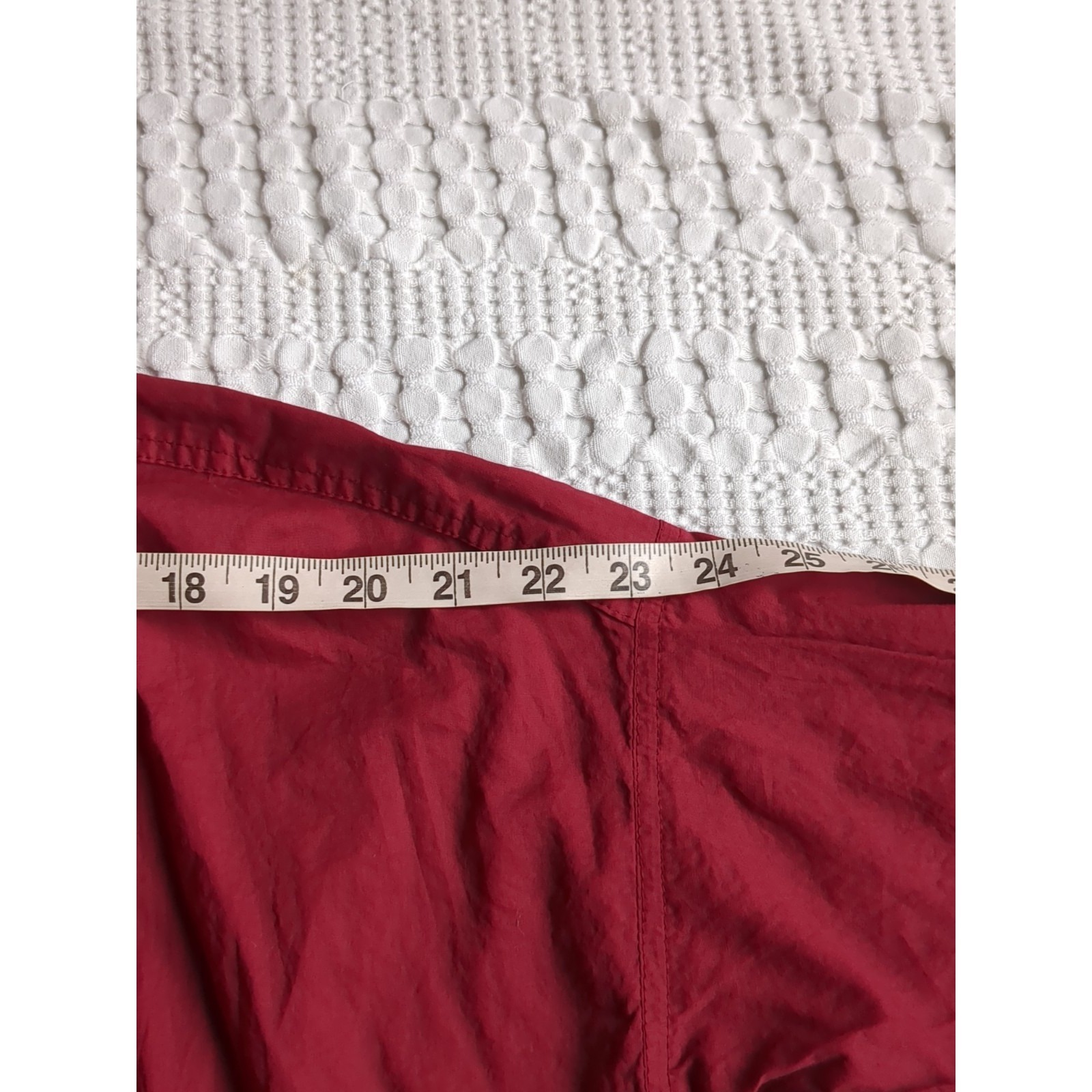 Laneway The Label Gathered Top Oversized Button Up Long Sleeve Red Sz Xs Light — image 7 of 8